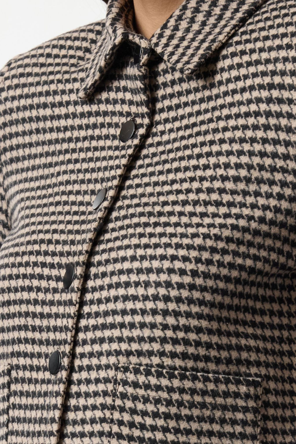 Bej Kazayag? Desenli Crop Dokuma Ceket TWOAW25CE00070 - Trendyolmilla фото 5