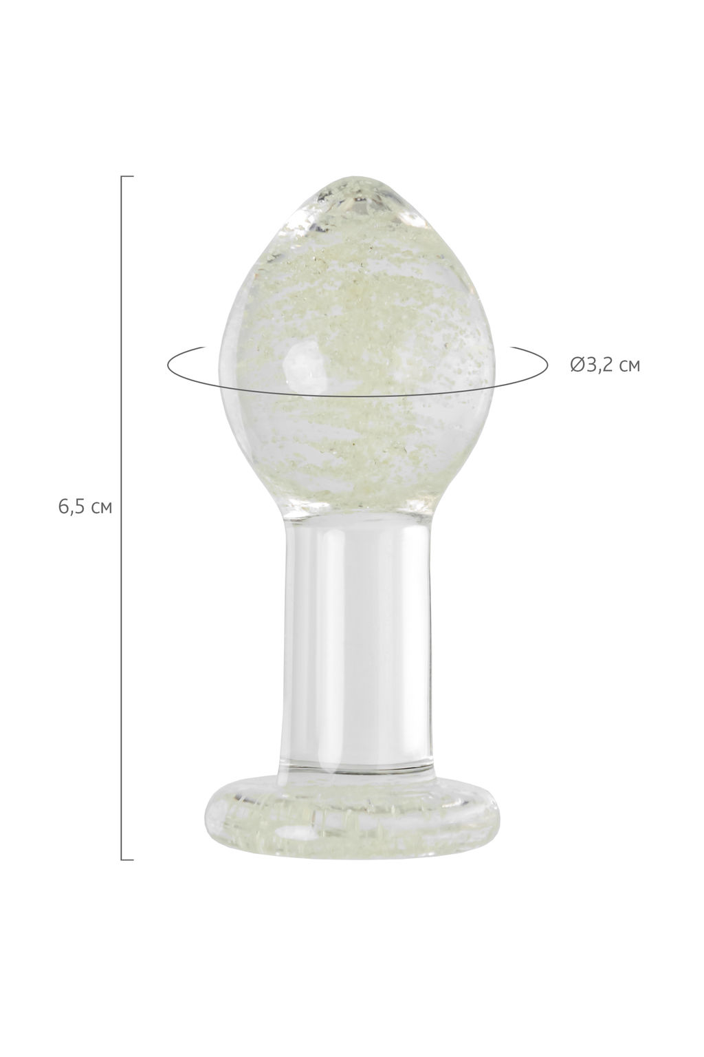 Анальная втулка Sexus Glass светящаяся в темноте, стекло, прозрачная, 6,5 см  фото 7