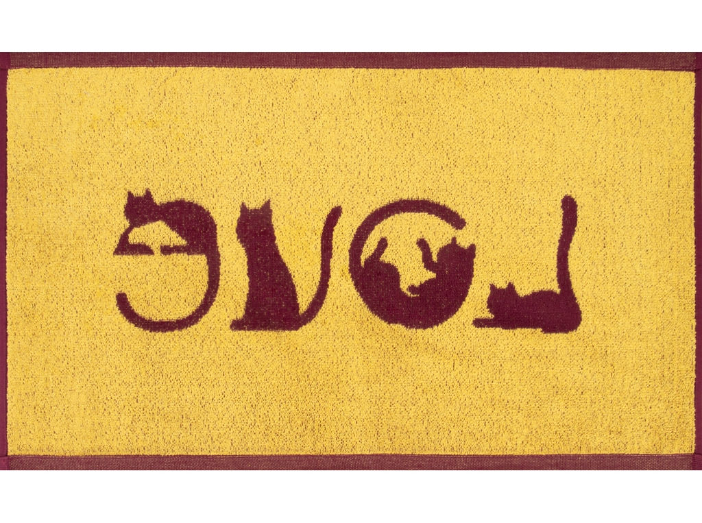 Полотенце махровое 6с104.411ж1 LOVE-кот(кр.дерево1) 67х40см