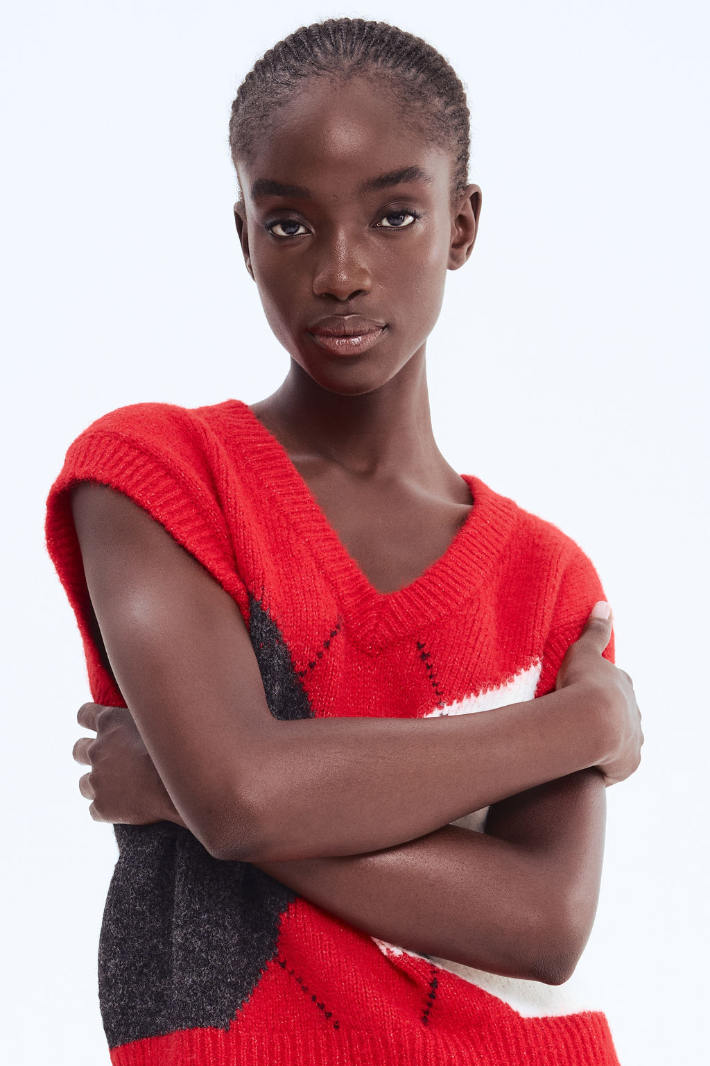 Su?ter sin mangas en punto jacquard - H&m фото 4
