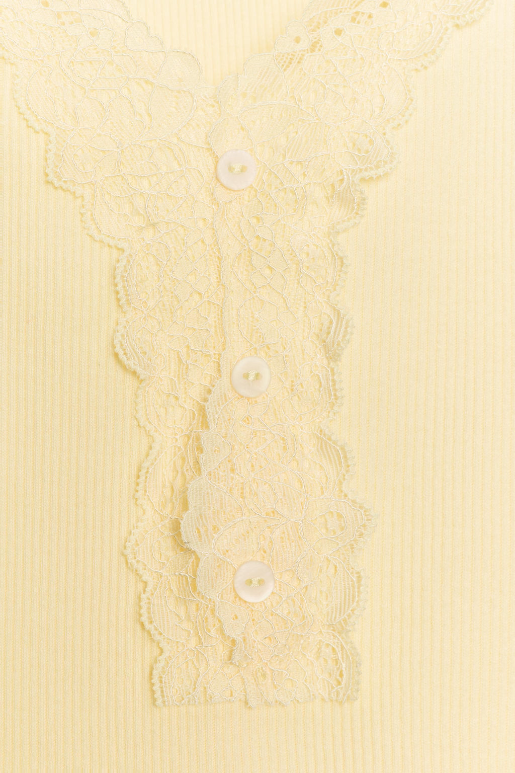 CAMISETA RIB ENCAJE / Amarillo claro - Zara фото 9