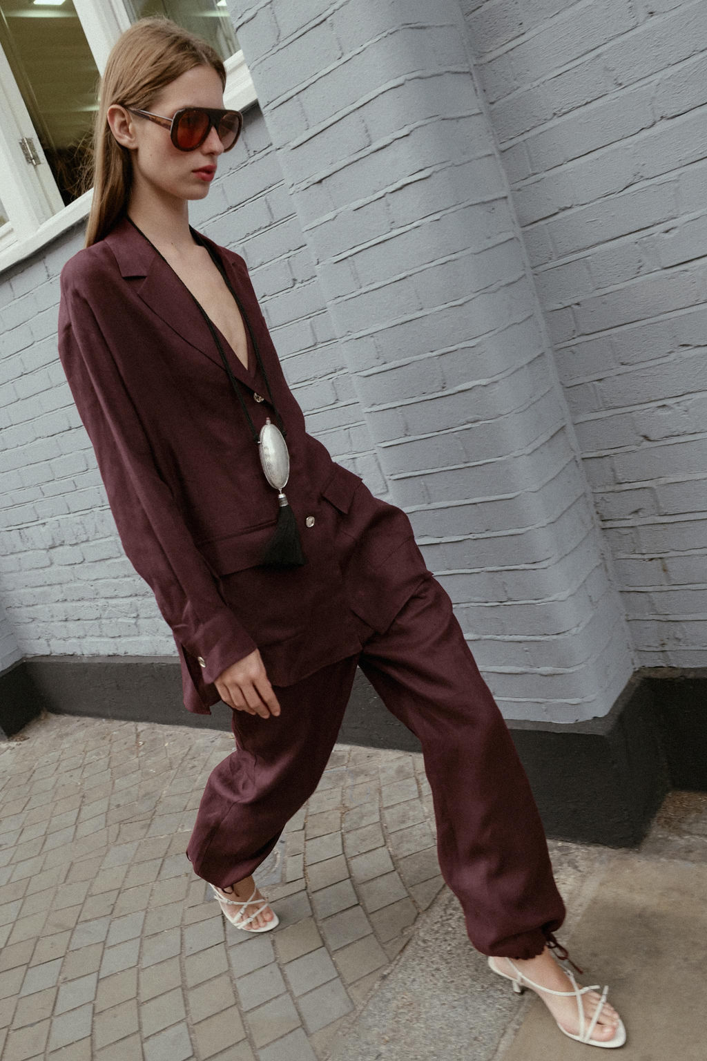 LINEN BALLOON TROUSERS