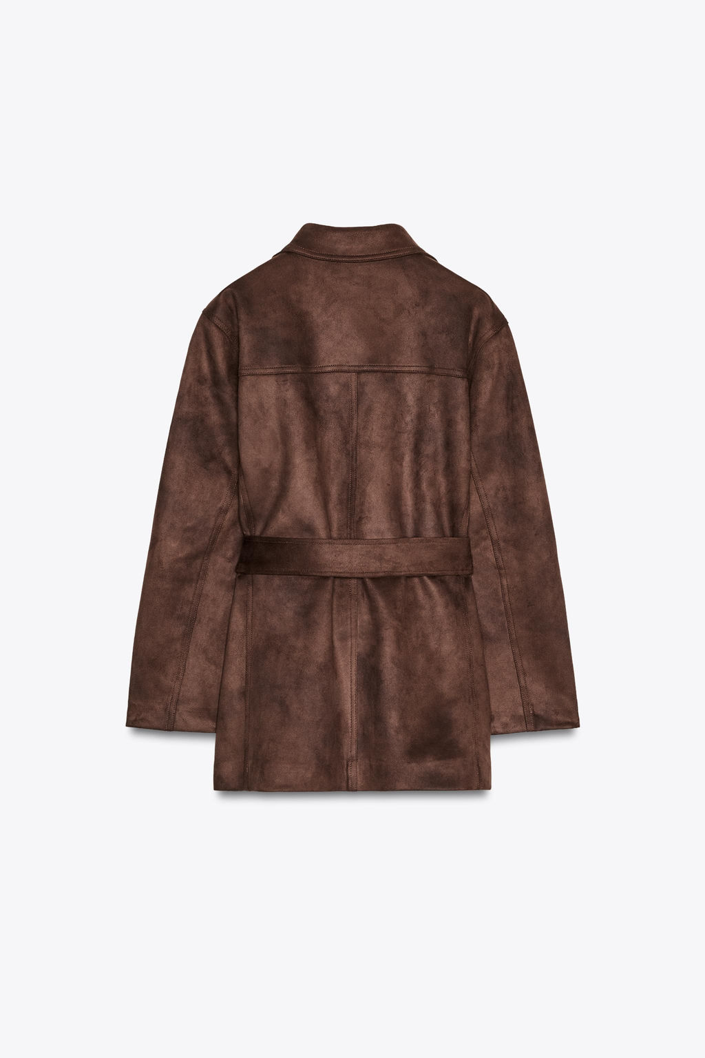 BELTED FAUX SUEDE JACKET - Zara фото 9