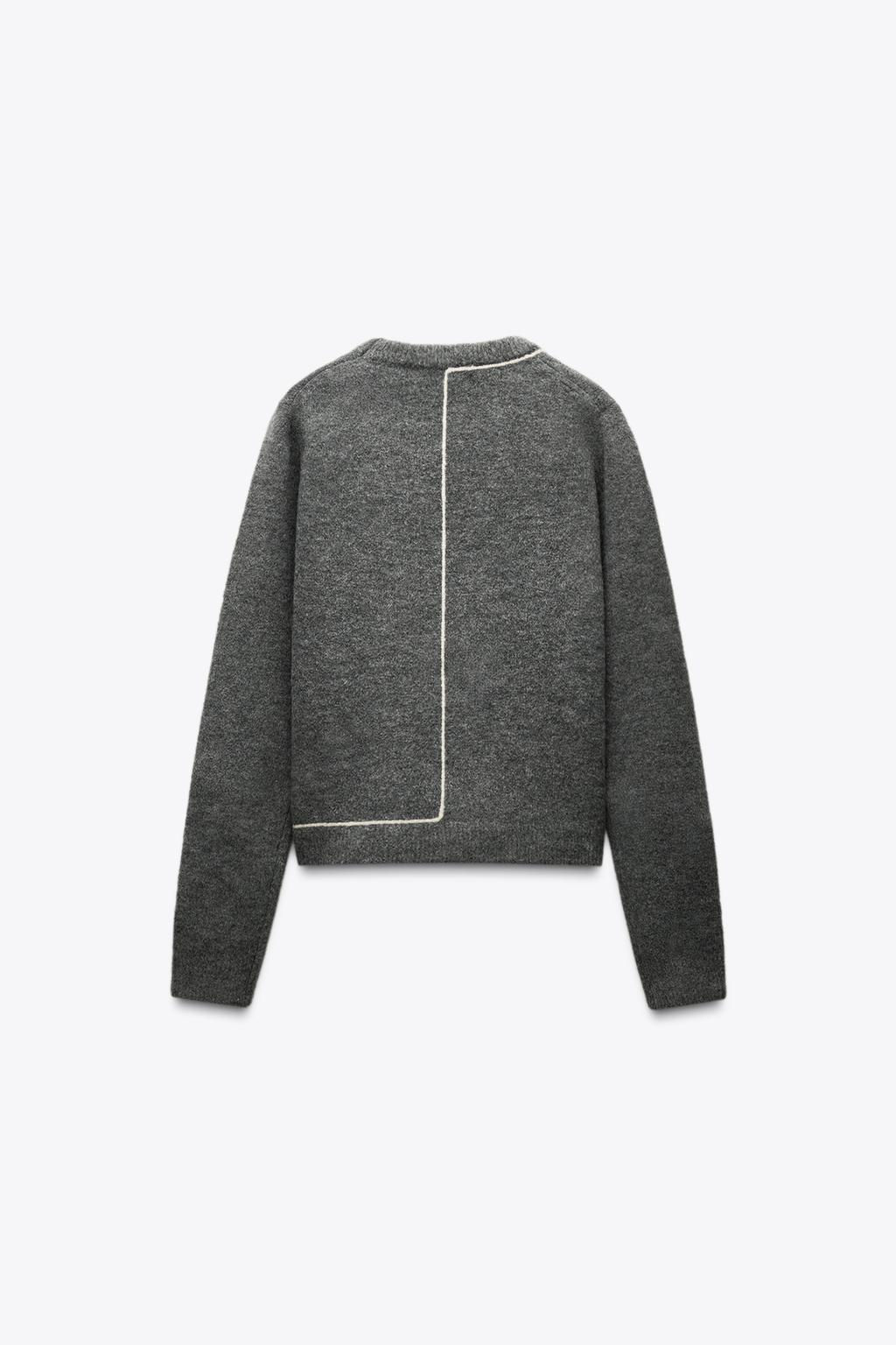 KNIT SWEATER WITH CONTRAST TRIMS - Zara фото 7