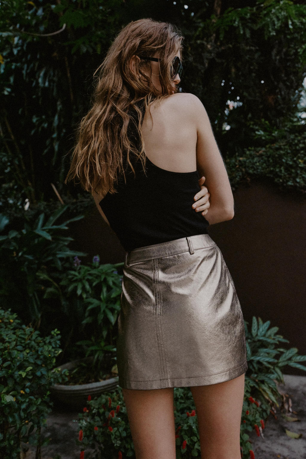 FALDA MINI EFECTO PIEL / Plata - Zara фото 5