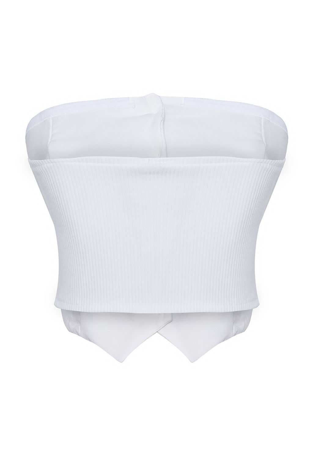 Trendyolmilla Siyah Straplez Dugme Detayl? Crop Dokuma Bluz TWOAW24BZ00421  фото 5