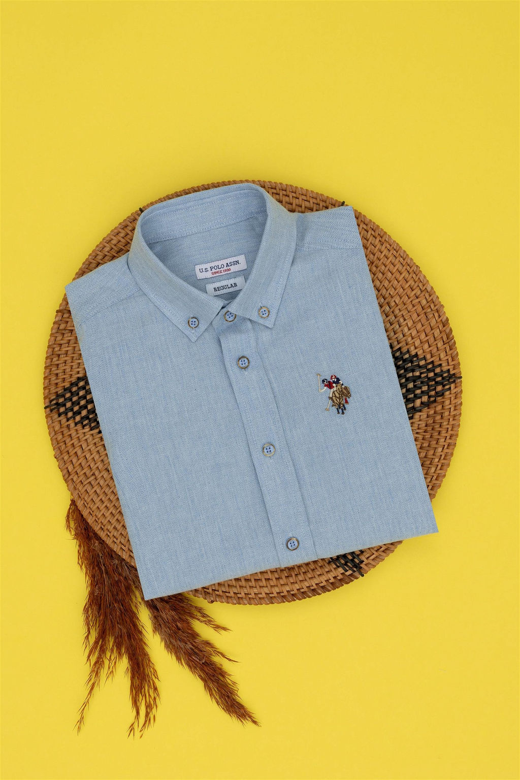 U. S. Polo Assn Голубая рубашка с длинным рукавом для мальчика - U.s. polo assn фото 5