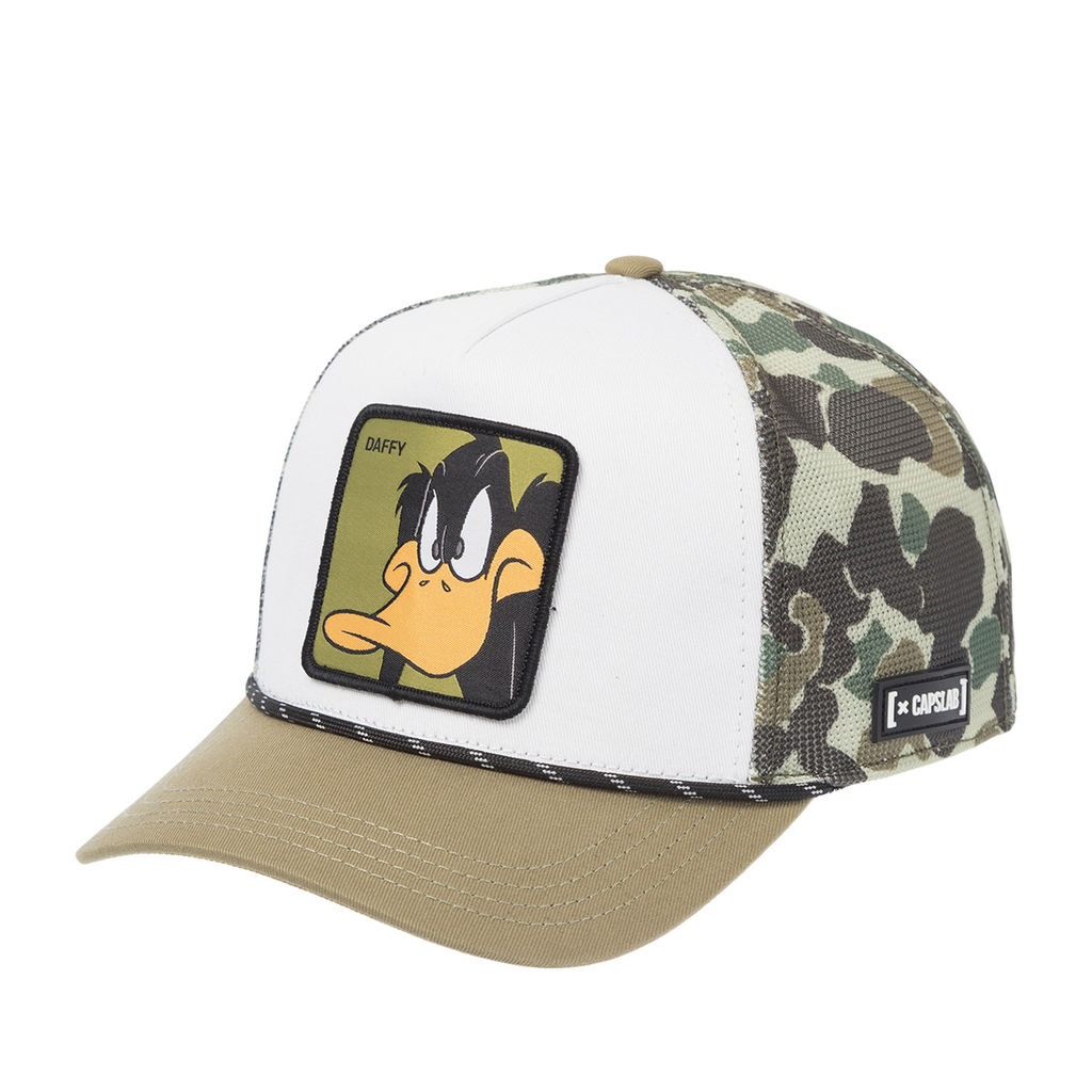 Бейсболка CAPSLAB арт. CL/LOO11/1/PCT/CAM Looney Tunes Daffy Duck (оливковый / белый)