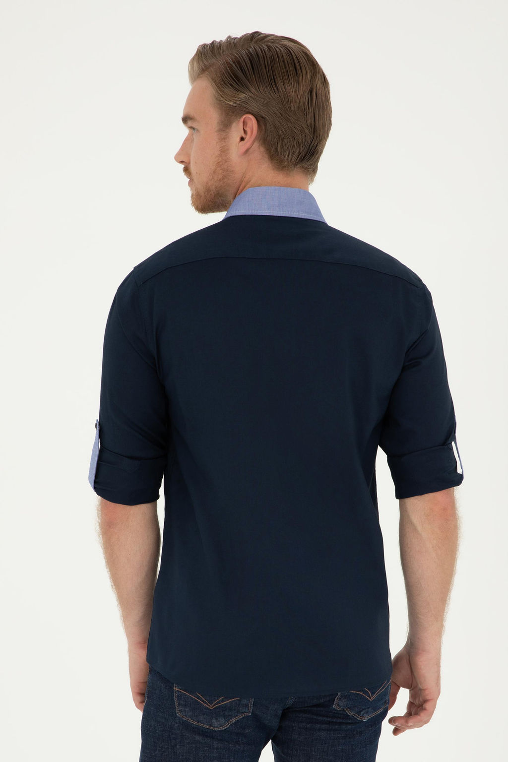 U. S. Polo Assn / Мужская темно-синяя рубашка с длинным рукавом - U.s. polo assn фото 12