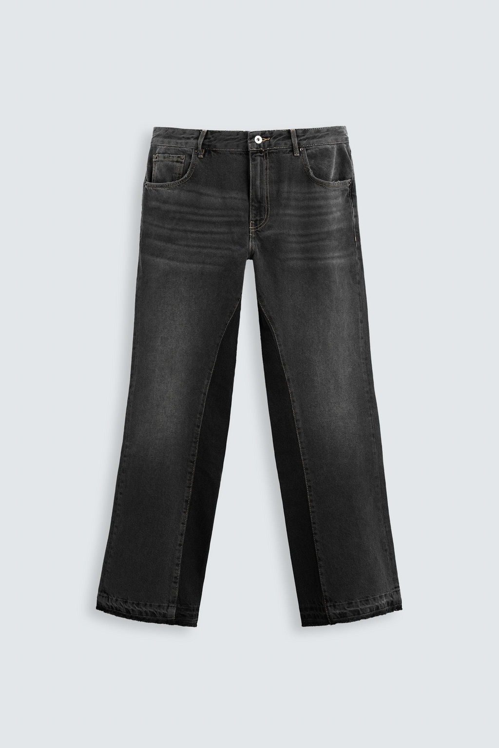 JEANS FLARE FIT ROTOS / Negro - Zara фото 6
