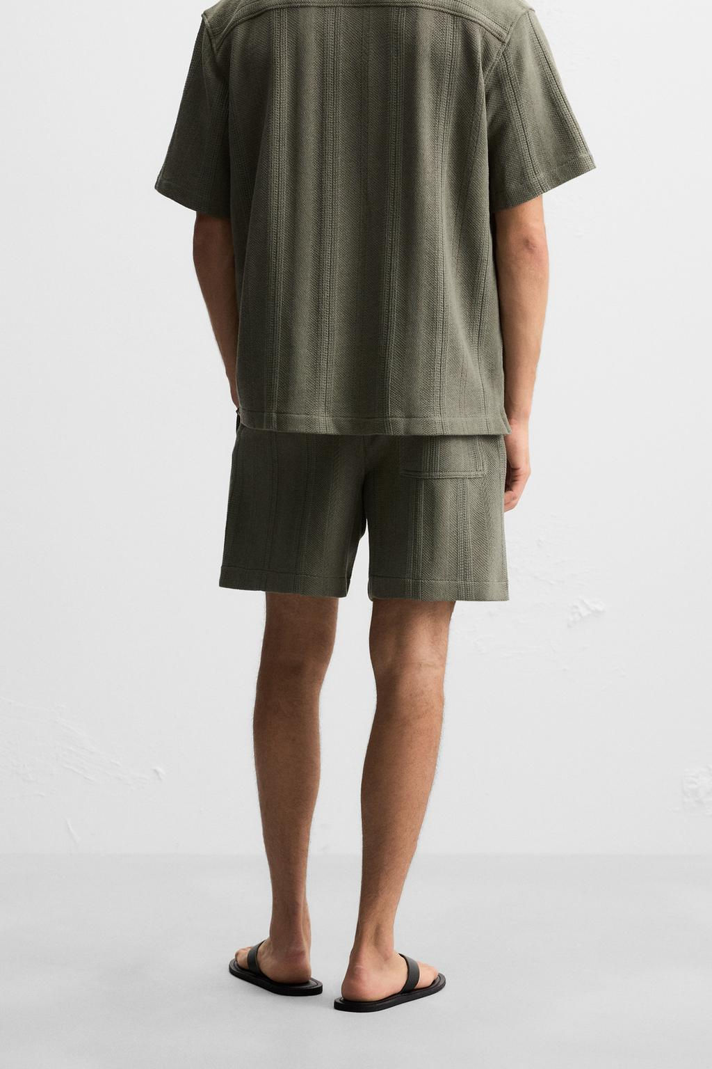 JACQUARD TEXTURED BERMUDA SHORTS - Zara фото 3