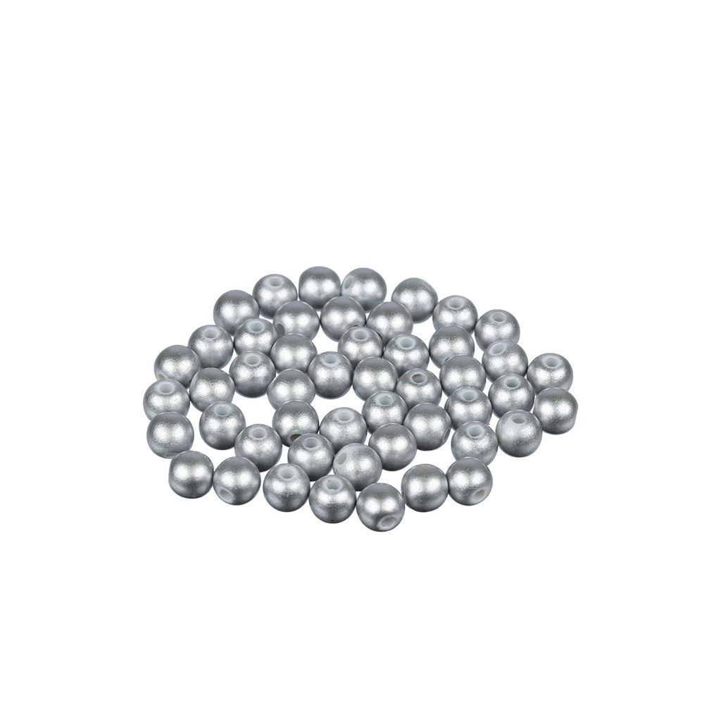 Бусина Zlatka пластик PB-2 8 мм 50 шт 2 шт №24 серебро