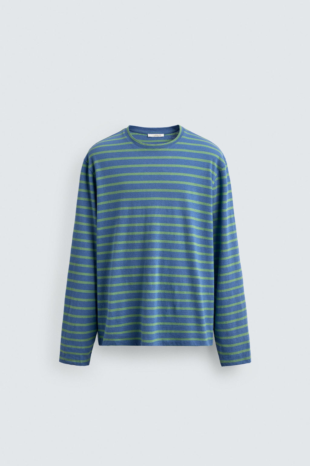 CAMISETA JACQUARD RAYAS / Azul