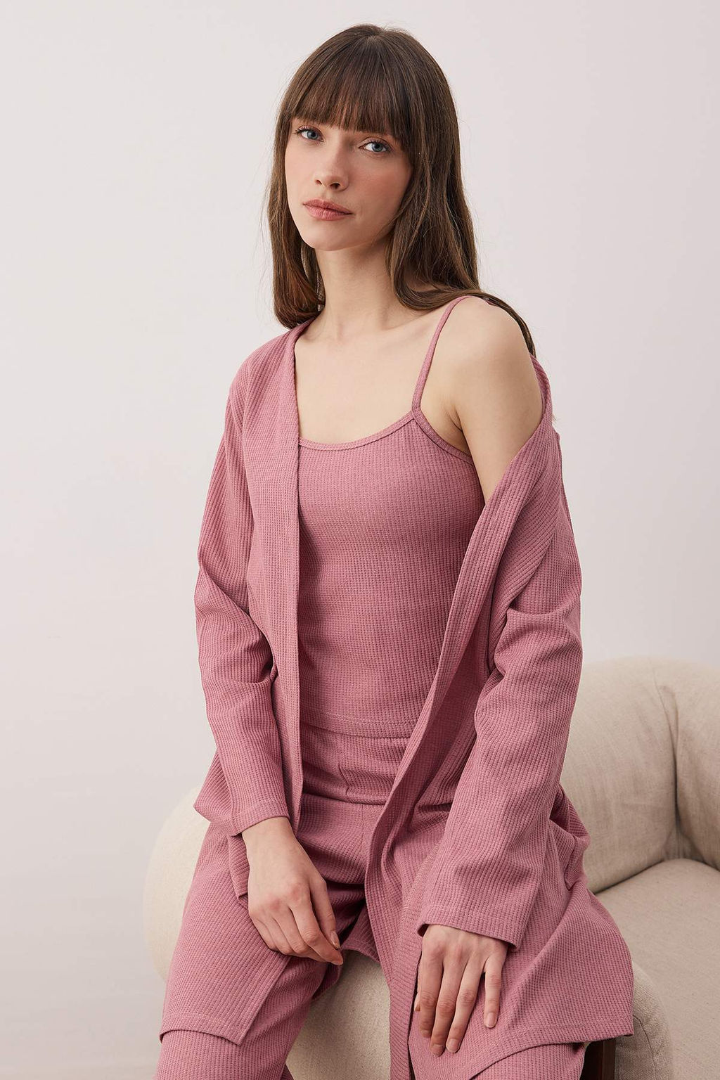 Gul Kurusu Pamuk Polyester Duz Kaskorse Orme Pijama Tak?m? THMAW26PT00215 - Trendyolmilla фото 6