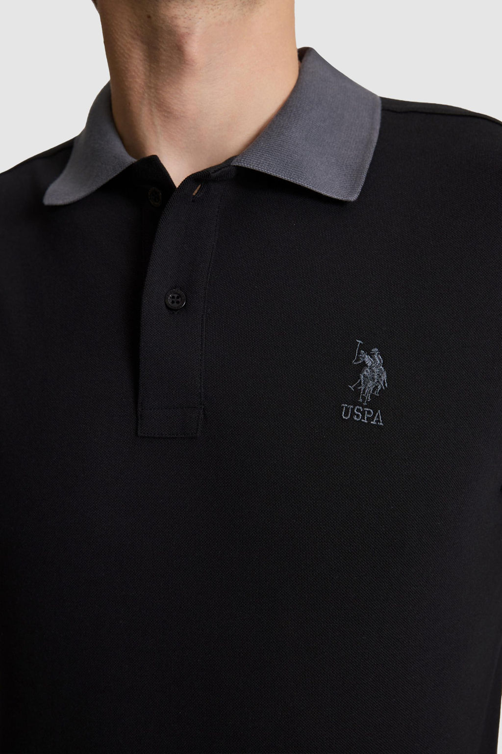 Erkek Siyah Regular Fit Polo Yaka Basic Ti__rt - U.s. polo assn фото 6