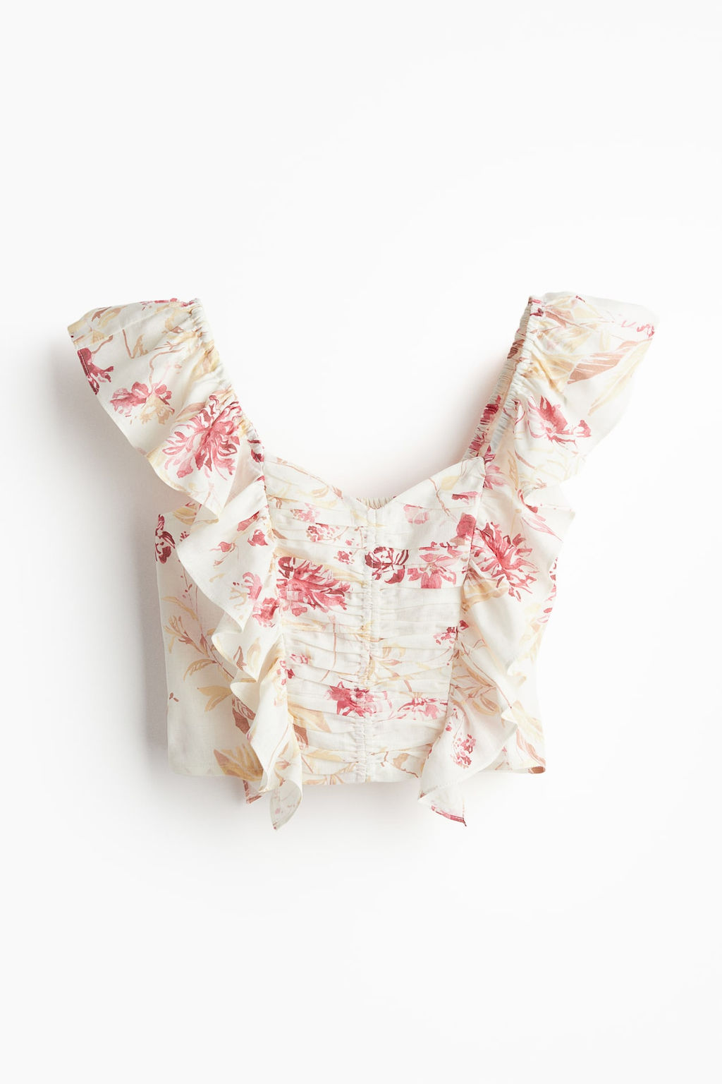 Blusa cropped en mezcla de lino - H&m фото 6