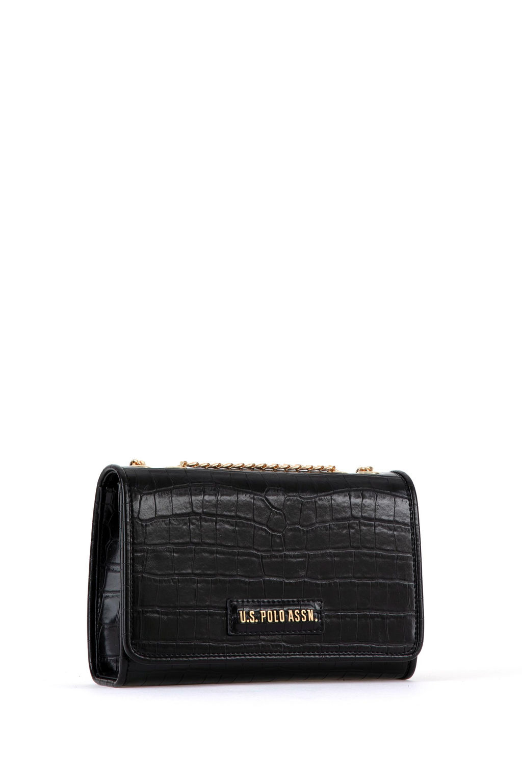 Женская черная сумочка из крокодиловой кожи - U.s. polo assn фото 4