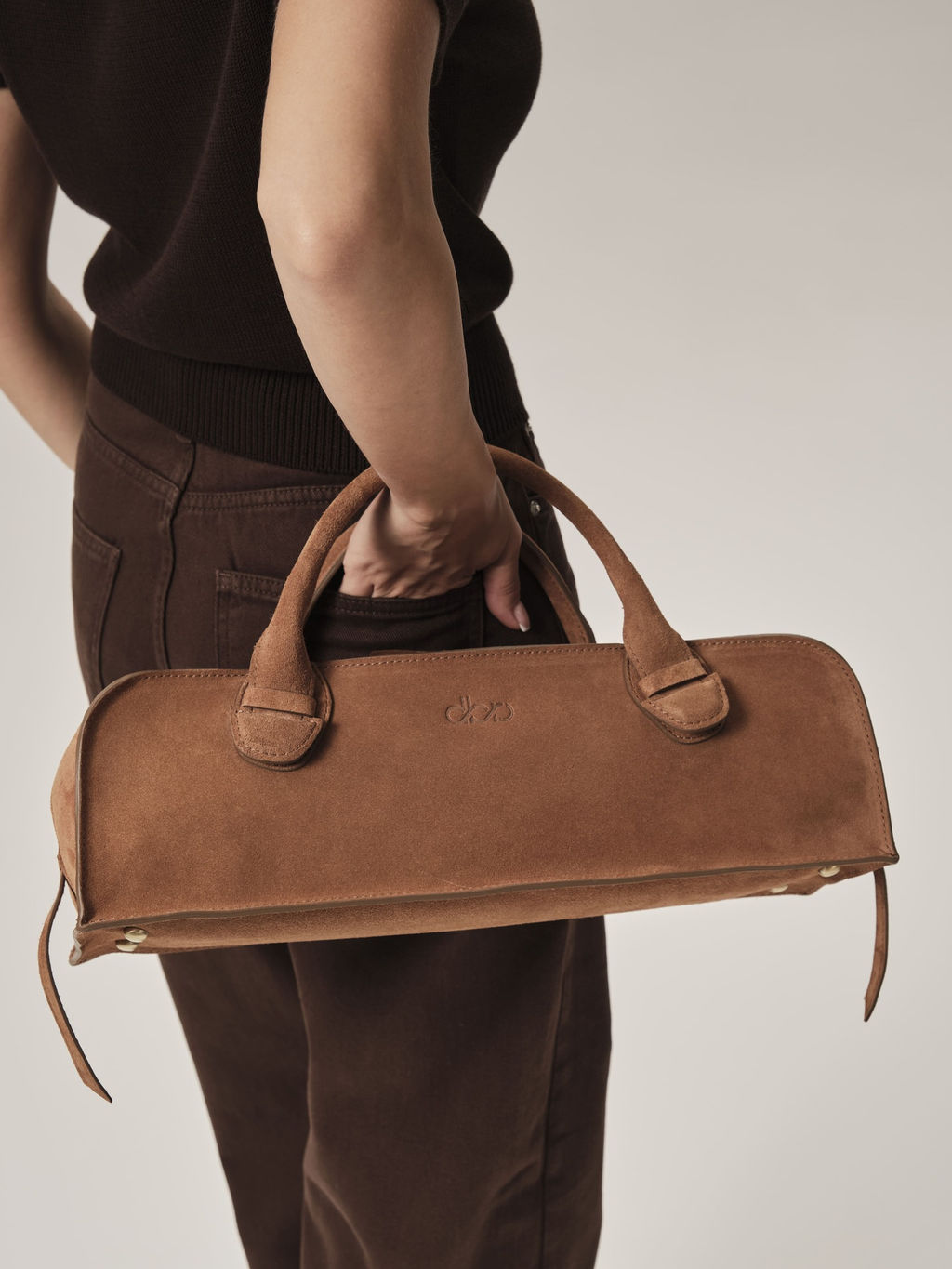 Замшевая сумка багет Doxie DBR 31157 св.коричневый фото 11