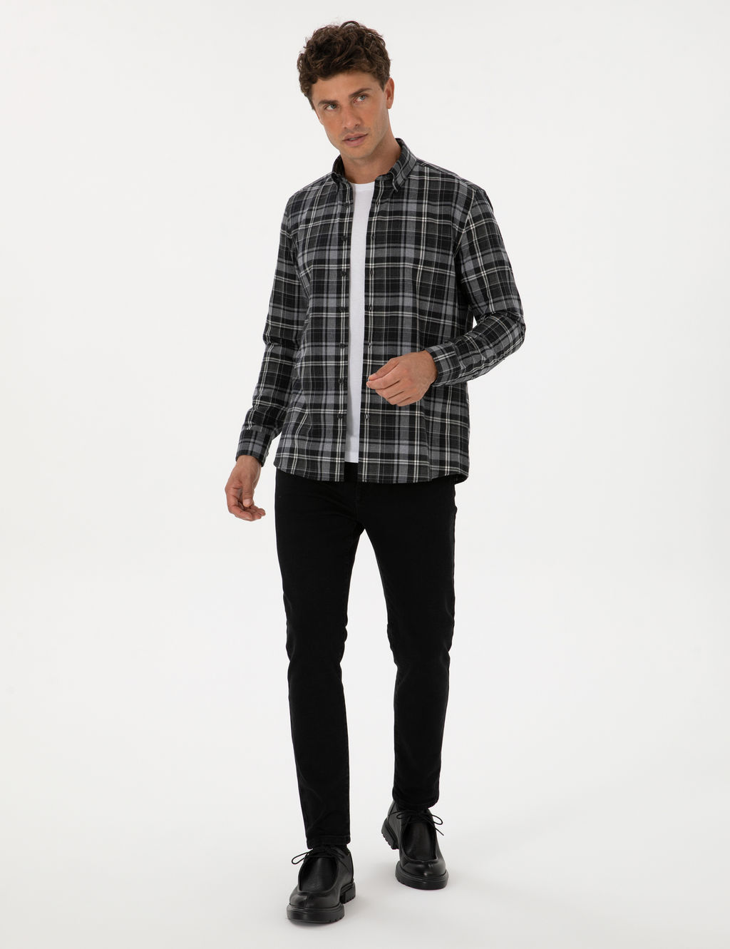 Antrasit Slim Fit Jean Pantolon