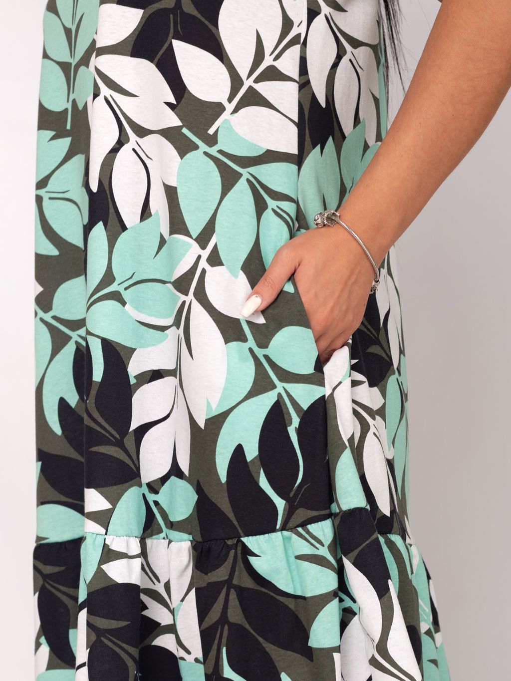 Платье женское кулирка "АГНИЯ" ЗЕЛЕНЬ