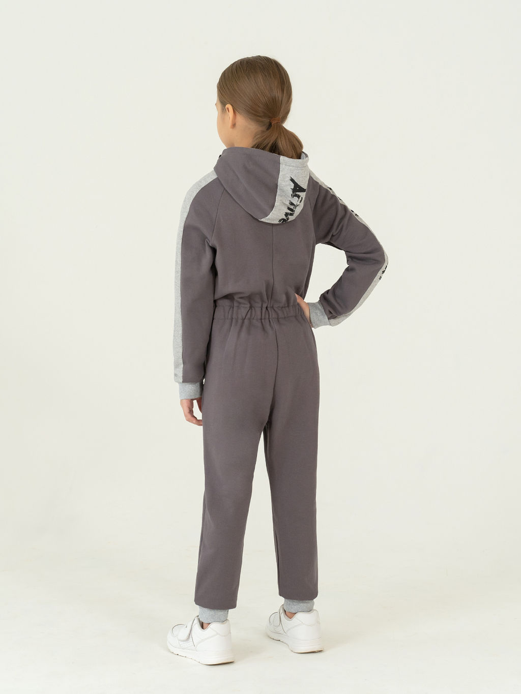 Комбинезон детский с капюшоном серый актив спорт