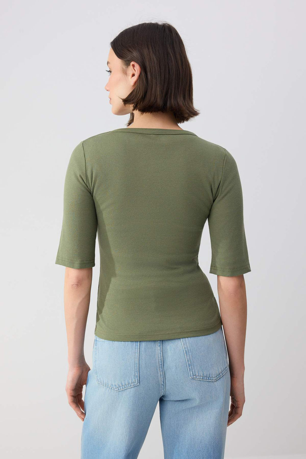 Wardrobe Essentials-Ekru Fitted/Vucuda Oturan Truvakar Buzgulu Modal Orme Bluz TWOSS26BZ00355 - Trendyolmilla фото 10