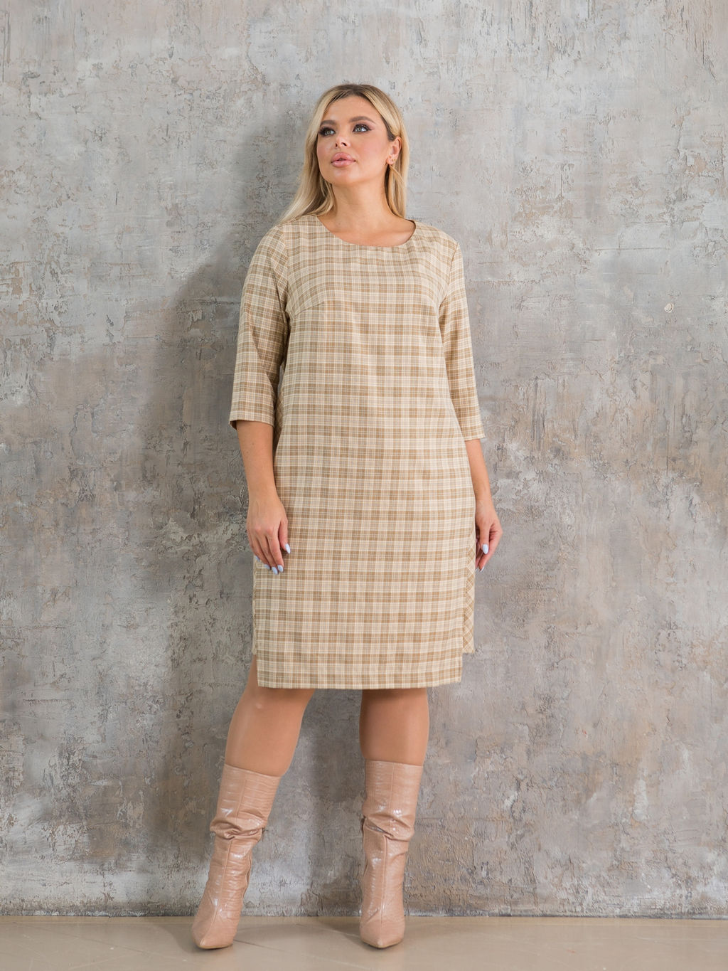 Платье 1356 голубая клетка - Novita фото 12