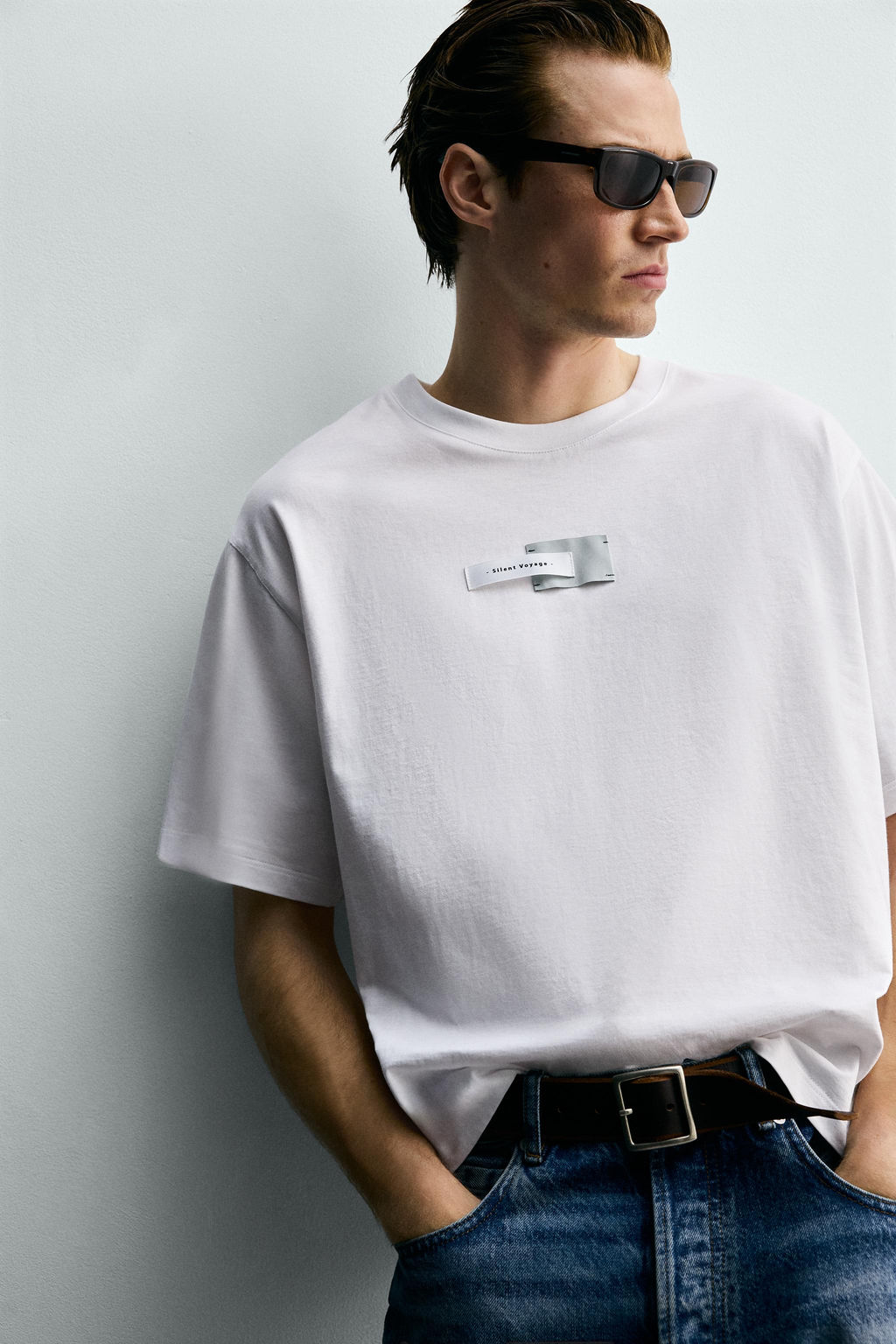 CAMISETA BOXY FIT ETIQUETAS / Blanco - Zara фото 5