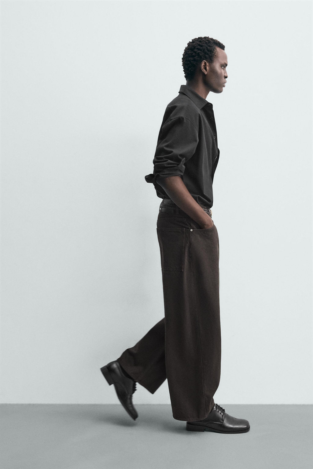 JEANS WIDE FIT / Marr?n - Zara фото 6