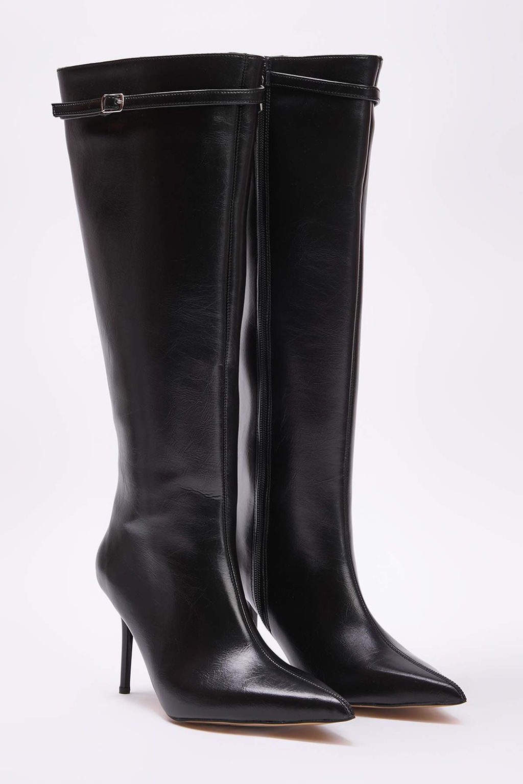 Siyah Kemer Detayl? Ince Topuklu Kad?n cizme TAKAW26CZ00036