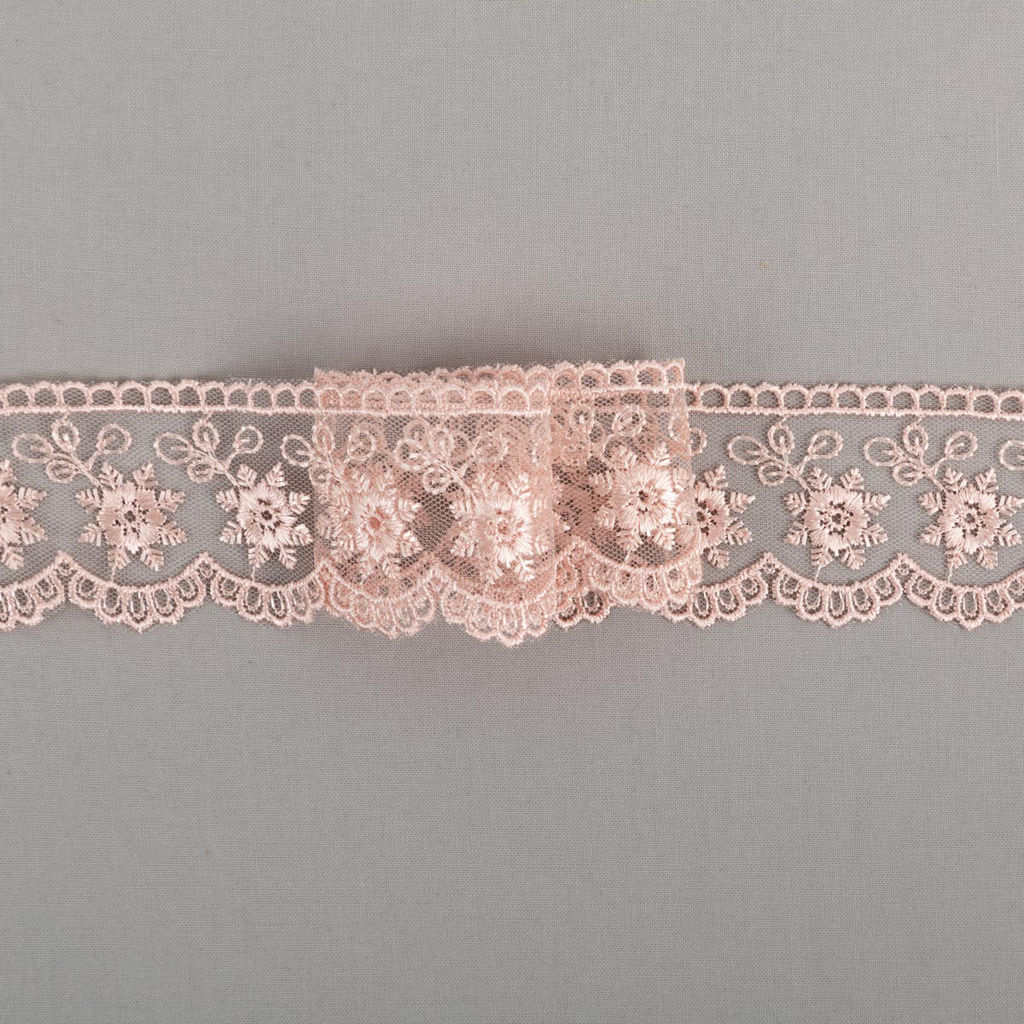 Кружево Gamma сетка 47 мм 5225 в пакете 9 м 0.2 Турция 2-й сорт пудровый