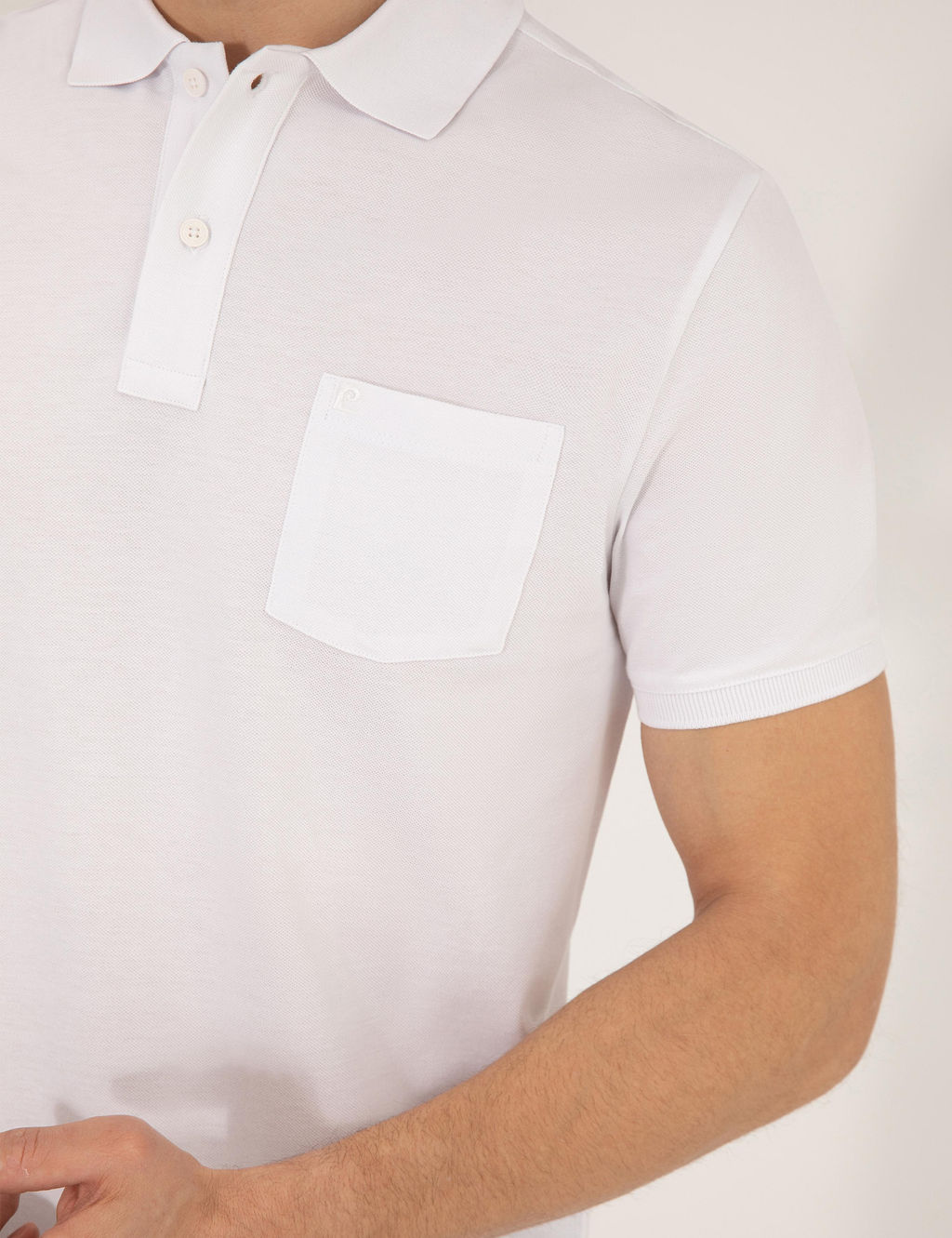 Beyaz Regular Fit Polo Yaka Basic Ti__rt