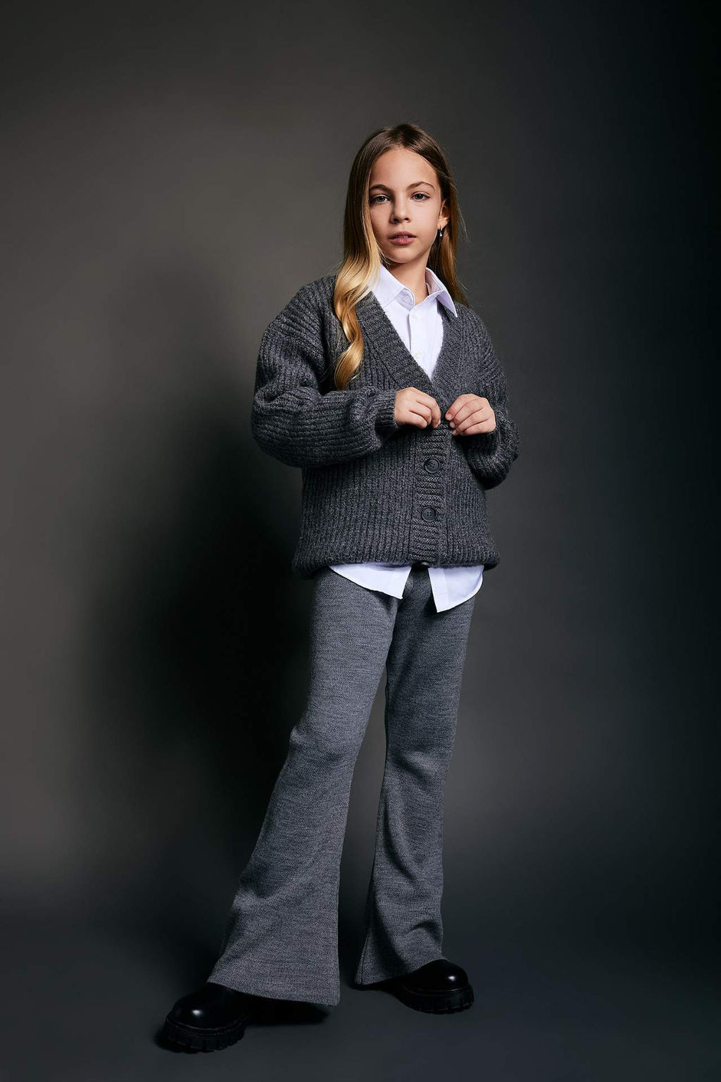K?z Cocuk Flare Fit Ispanyol Paca Basic Duz Triko Pantolon - Defacto фото 3