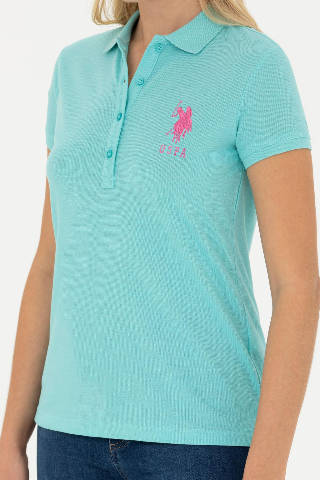 Женская мятная базовая футболка Неожиданная скидка в корзине - U.s. polo assn фото 13