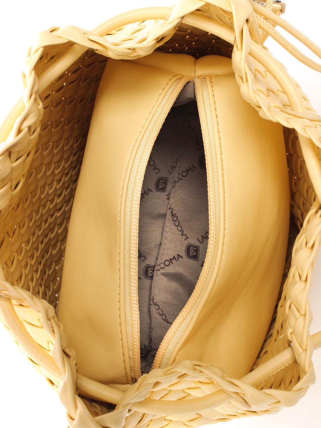 LACCOMA сумка СУ038-светло-желтый эко кожа хлопок  фото 5