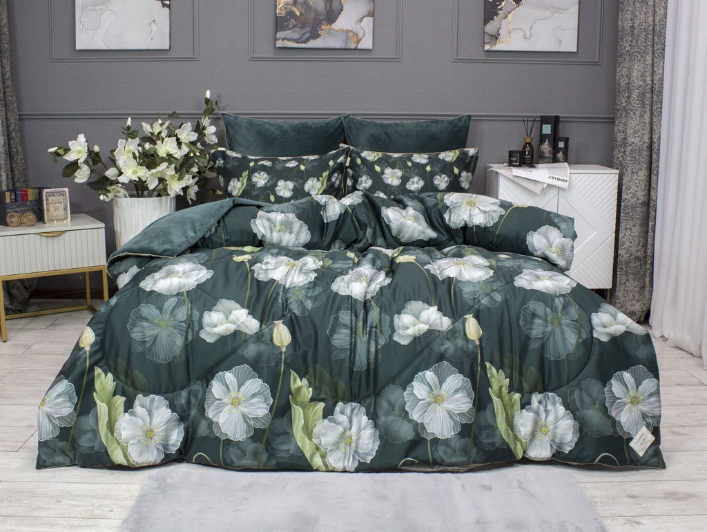 НОВИНКА!!! Комплект с одеялом Жанет (изумруд бежевый) ABC Egypt Cotton