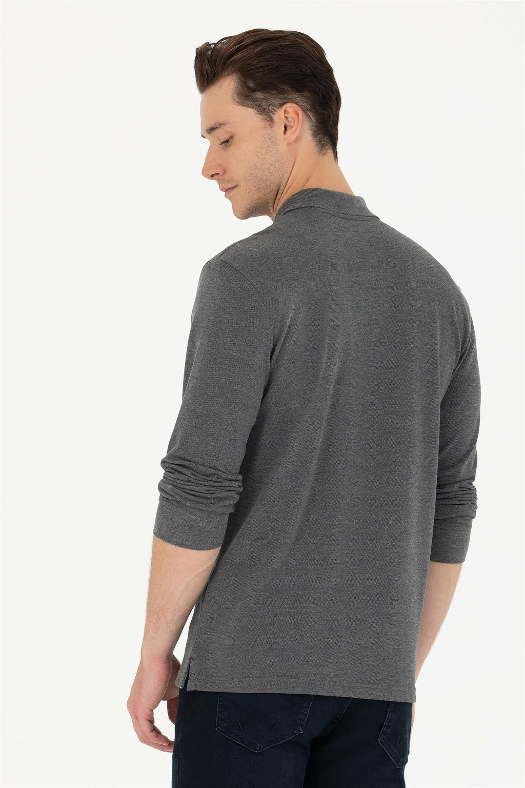 U. S. Polo Assn / Мужской базовый свитшот антрацитовый меланж - U.s. polo assn фото 5
