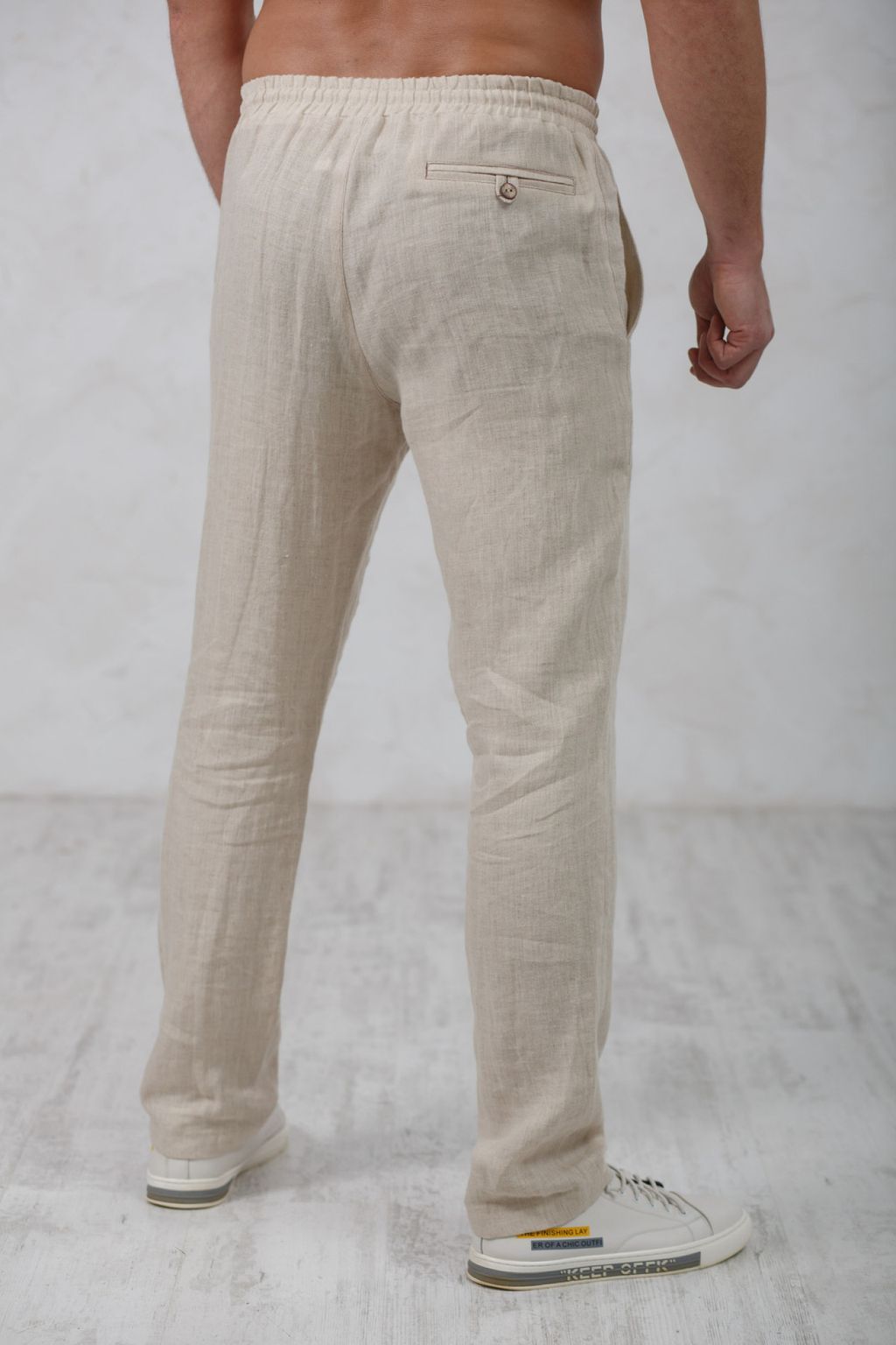 100% лен, Льняные мужские брюки спортивного стиля.