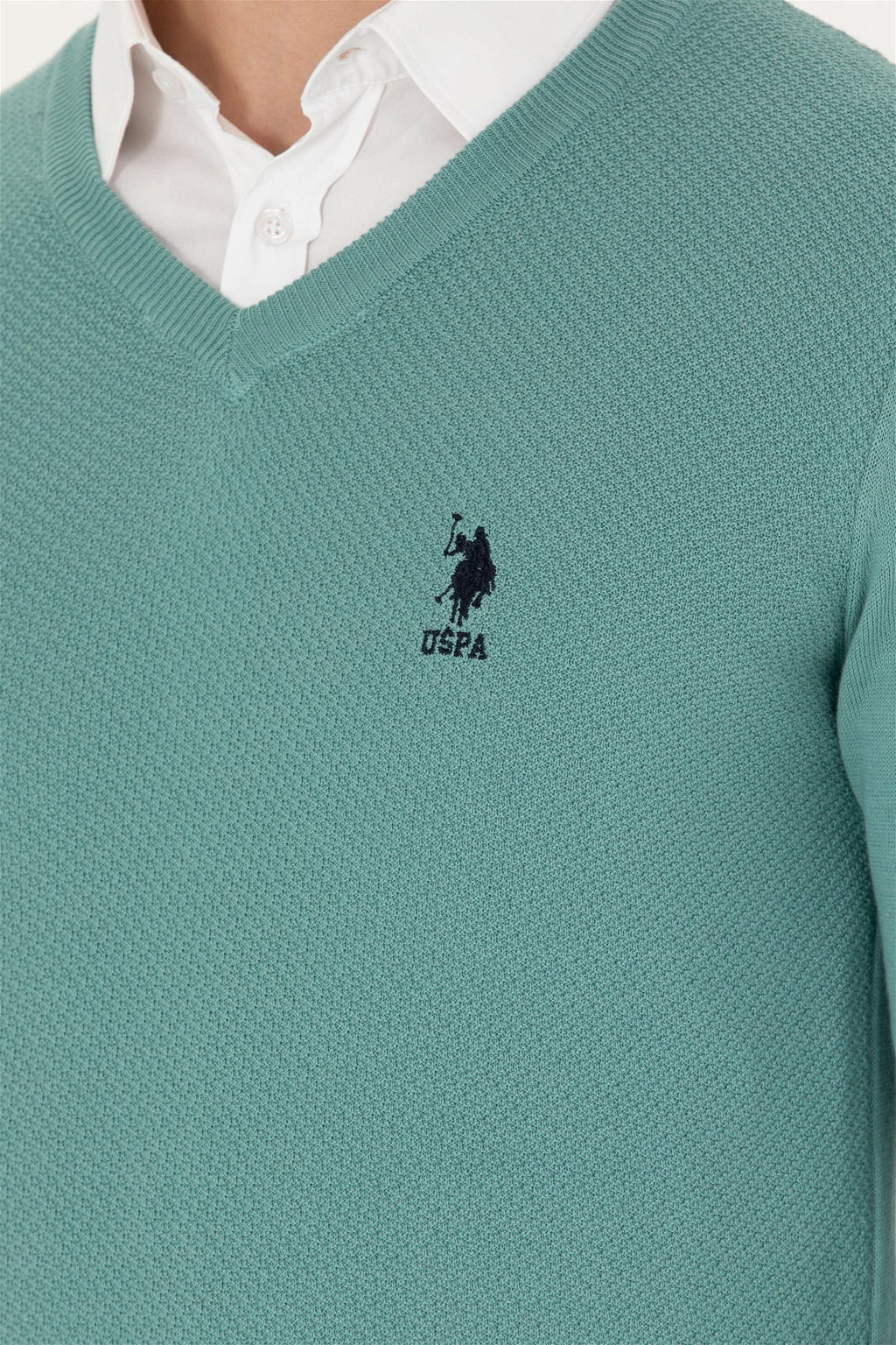 U. S. Polo Assn Мужской мятный базовый свитер Неожиданная скидка в корзине - U.s. polo assn фото 7