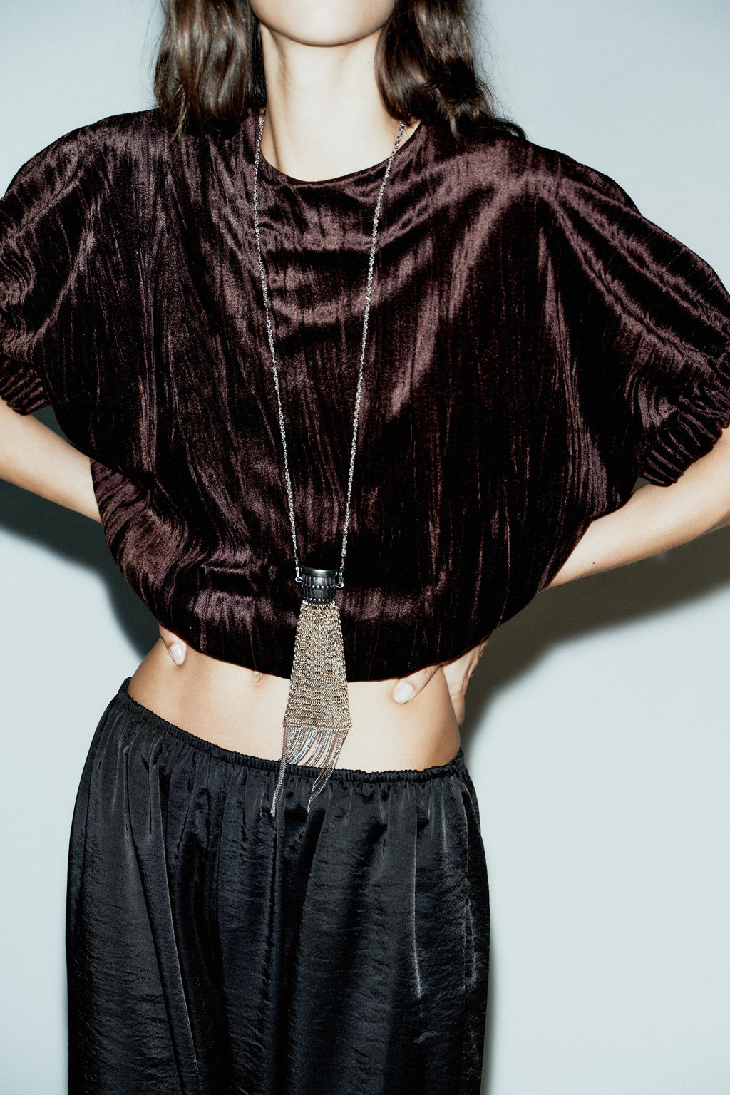 VELVET BALLOON TOP - Zara фото 5