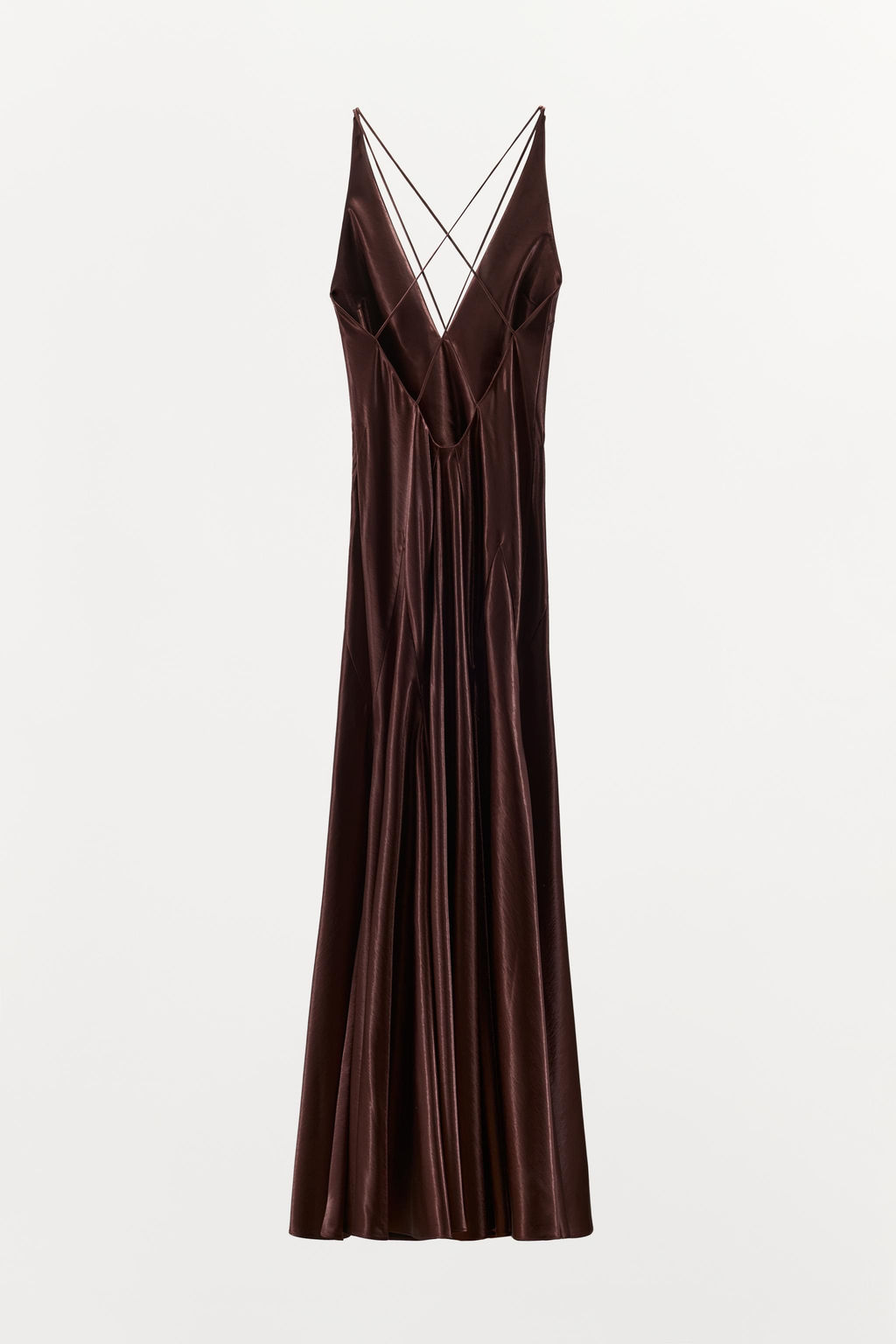 VESTIDO LARGO SATINADO VOLUMEN / GRANATE - Zara фото 10