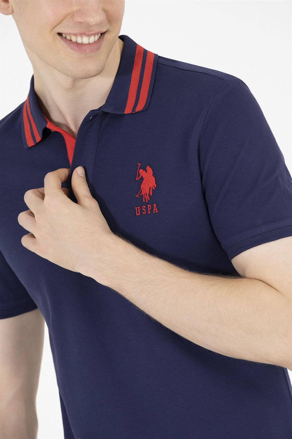 U. S. Polo Assn Мужская темно-синяя базовая футболка с воротником-поло - U.s. polo assn фото 14