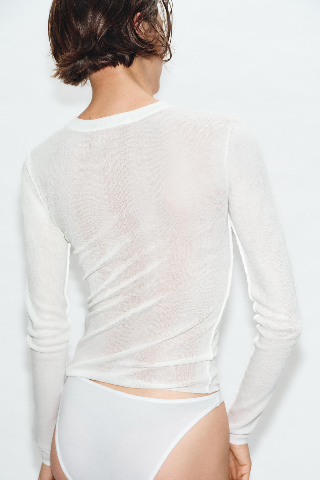 FINE KNIT SEMI-SHEER TOP - Zara фото 11