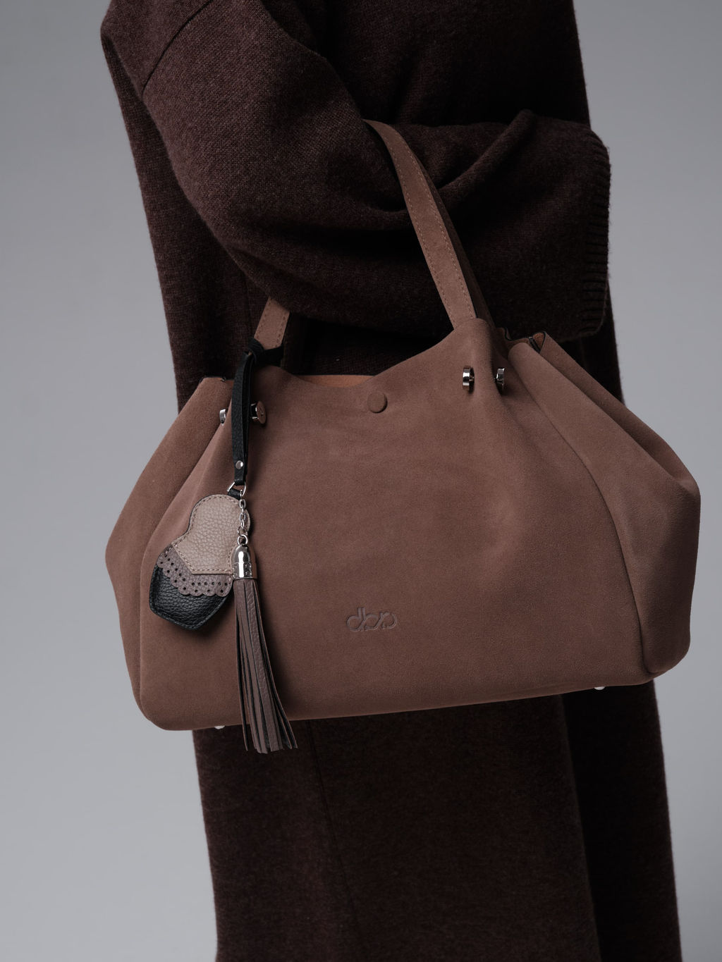 Замшевая сумка Vasilisa DBR 31210 серо-коричневый  фото 3
