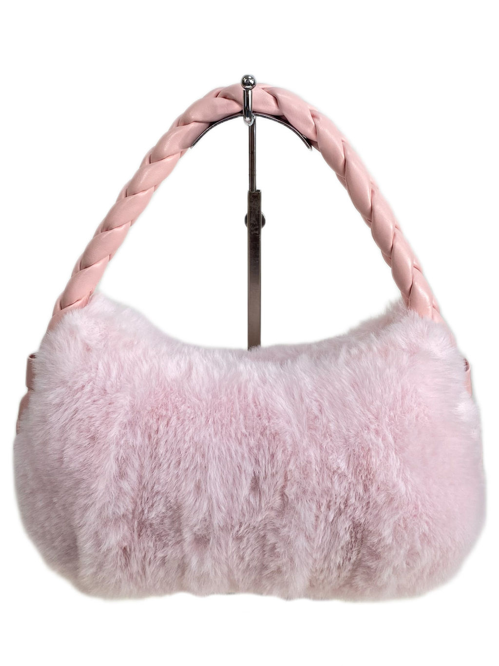 Женская сумка из искусственного меха, цвет розовый - Greta фото 2