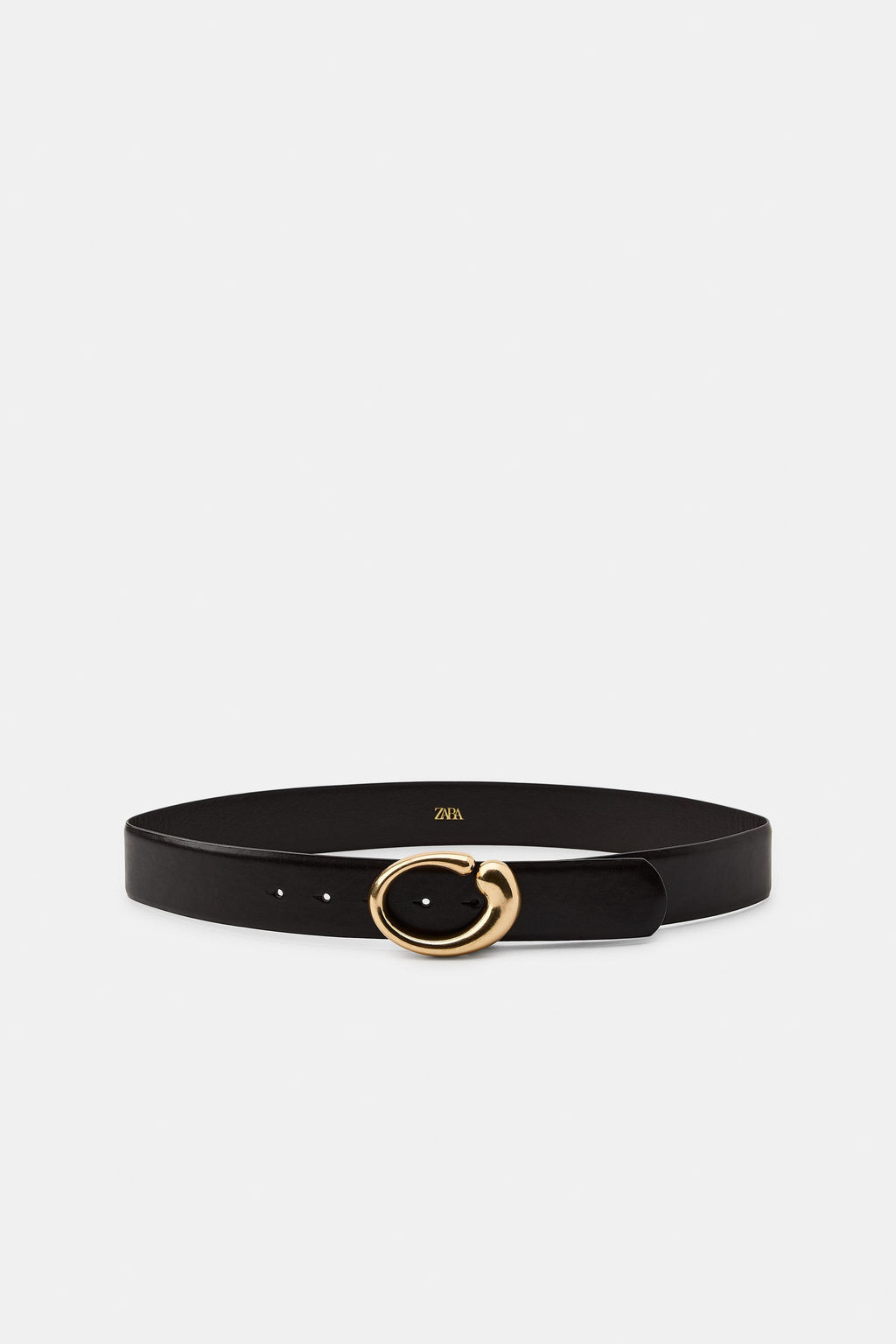 100% LEATHER BELT WITH OVAL BUCKLE - Zara фото 3