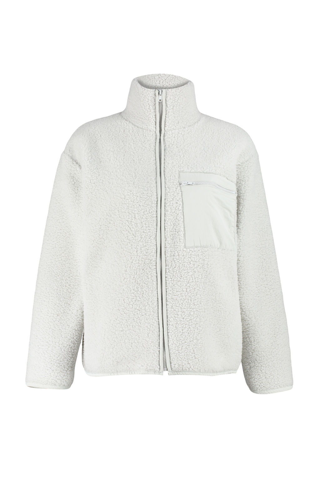 Winter Essentials Gri Polar Fermuarl? Dik Yaka Uzun Kol Cep Detayl? Orme Sweatshirt TWOAW24SW00071