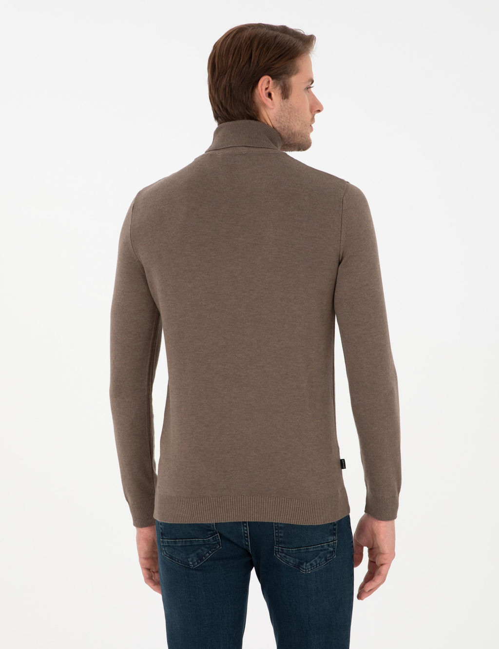 Vizon Melanj Slim Fit Bal_k__ Yaka Basic Triko Kazak - Pierre cardin фото 5
