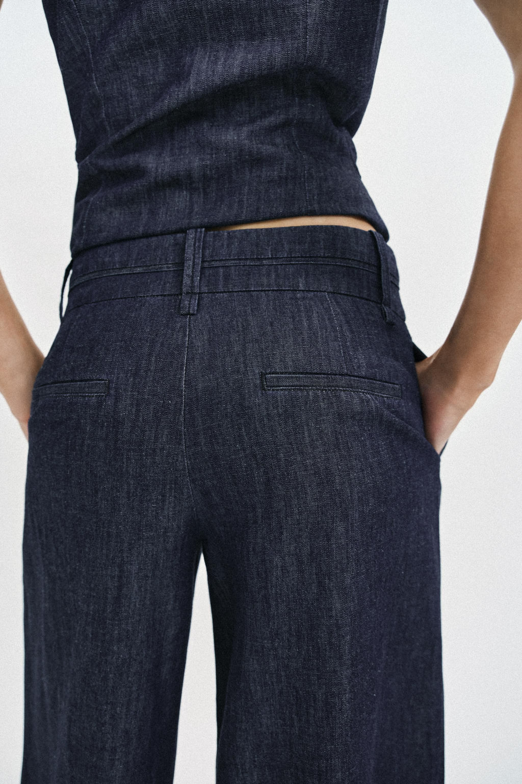 PANTAL?N ANCHO CON LINO / ?ndigo - Zara фото 6