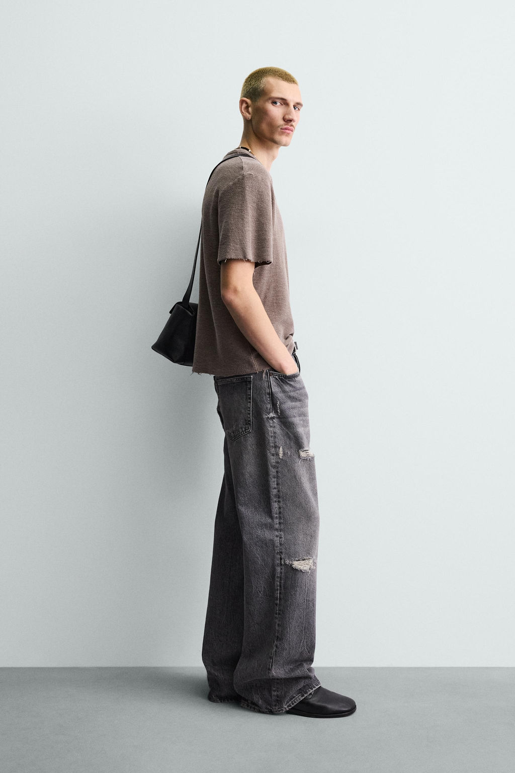 CAMISETA PUNTO LAVADA / Marr?n